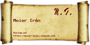 Meier Irén névjegykártya